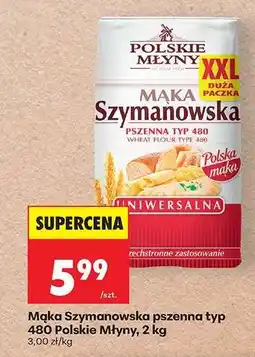 Biedronka Mąka Szymanowska pszenna typ 480 Polskie Młyny 2 kg oferta