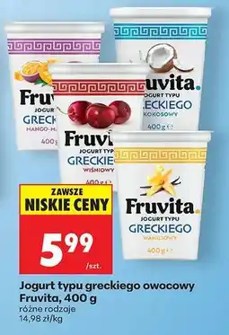 Biedronka Jogurt typu greckiego owocowy Fruvita, 400 g oferta