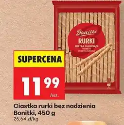 Biedronka Ciastka rurki bez nadzienia Bonitki, 450 g oferta