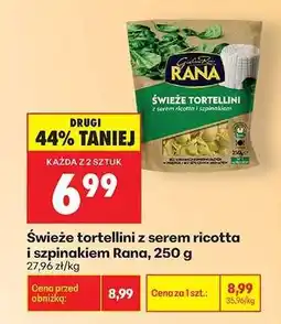 Biedronka Świeże tortellini z serem ricotta i szpinakiem Rana, 250 g oferta