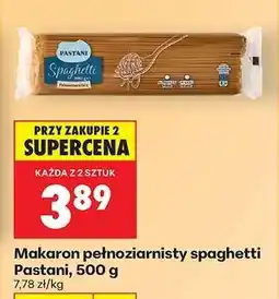 Biedronka Makaron pełnoziarnisty spaghetti Pastani , 500 g oferta