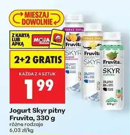 Biedronka Jogurt Skyr pitny Fruvita, 330 g oferta