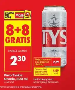 Biedronka Piwo Tyskie Gronie, 500 ml oferta