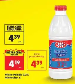 Biedronka Mleko polskie 3,2% Mlekovita, 1l oferta