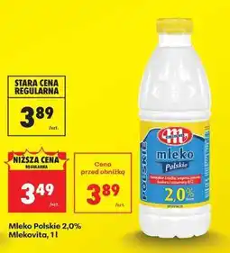 Biedronka Mleko Polskie 2,0% Mlekovita, 1l oferta