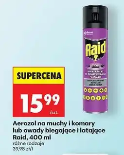 Biedronka Aerozol na muchy i komary lub owady biegające i latające Raid, 400 ml oferta