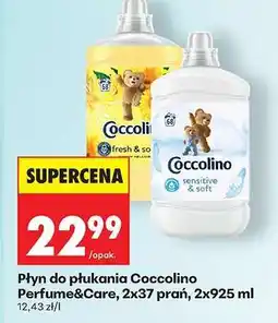 Biedronka Płyn do płukania Coccolino Perfume&Care, 2x37 prań, 2x925 ml oferta