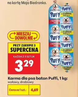 Biedronka Karma dla psa baton Puffi, 1 kg oferta