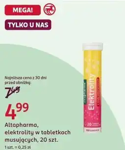 Rossmann Altapharma, elektrolity w tabletkach musujących, 20 szt oferta
