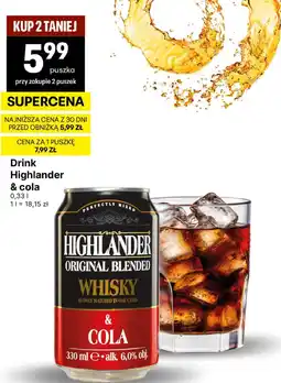 Delikatesy Centrum Drink Highlander & cola oferta