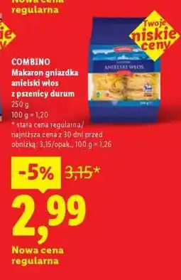 Lidl COMBINO Makaron gniazdka anielski włos z pszenicy durum oferta
