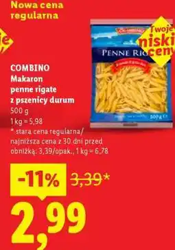 Lidl COMBINO Makaron penne rigate z pszenicy durum oferta