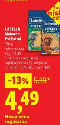 Lidl LUBELLA Makaron Psi Patrol oferta
