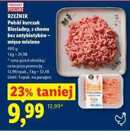 Lidl Polski kurczak Biesiadny, z chowu bez antybiotyków – mięso mielone oferta