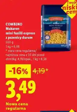 Lidl COMBINO Makaron mini fusilli express z pszenicy durum oferta