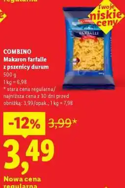 Lidl COMBINO Makaron farfalle z pszenicy durum oferta