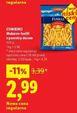 Lidl COMBINO Makaron fusilli z pszenicy durum oferta