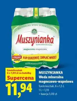 Lidl MUSZYNIANKA Woda mineralna magnezowo- -wapniowa oferta