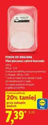 Lidl PIKOK OD KRAJANA Filet pieczony z piersi kurczaka oferta