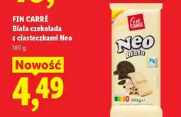 Lidl FIN CARRÉ Biała czekolada z ciasteczkami Neo oferta