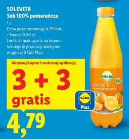 Lidl Solevita Sok 100% pomarańcza oferta