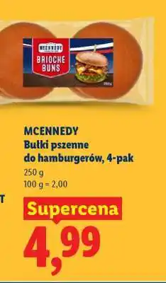 Lidl MCENNEDY Bułki pszenne do hamburgerów, 4-pak oferta