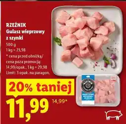 Lidl RZEŹNIK Gulasz wieprzowy z szynki oferta