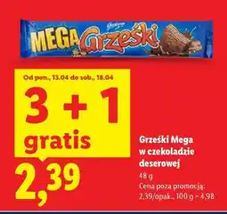 Lidl Grześki Mega w czekoladzie deserowej oferta