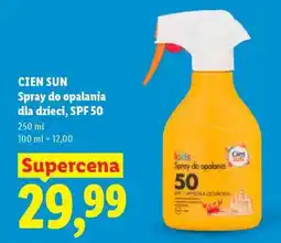 Lidl CIEN SUN Spray do opalania dla dzieci, SPF 50 oferta