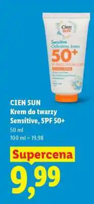 Lidl CIEN SUN Krem do twarzy Sensitive SPF 50 oferta