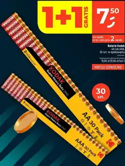Dealz Baterie Kodak AA lub AAA, 30 szt. w opakowaniu oferta