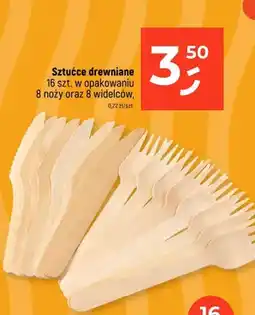 Dealz Sztućce drewniane 16 szt. w opakowaniu 8 noży oraz 8 widelców oferta