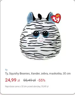 Smyk Ty, Squishy Beanies, Xander, zebra, maskotka, 30 cm oferta