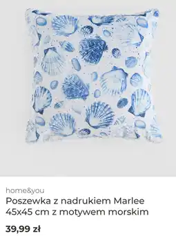 Home&You home&you Poszewka z nadrukiem Marlee 45x45 cm z motywem morskim oferta