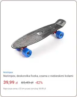 Smyk Norimpex, deskorolka fiszka, czarna z niebieskimi kołami oferta