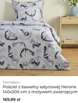 Home&You Pościel z bawełny satynowej Herone 140x200 cm z motywem zwierzęcym oferta