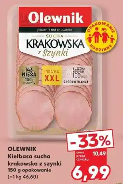 Kaufland OLEWNIK Kiełbasa sucha krakowska z szynki 150 g opakowanie oferta