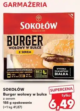 Kaufland Burger wołowy w bułce z serem SOKOŁÓW 155 g opakowanie oferta