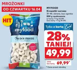 Kaufland Krewetki surowe myfood 31-40, obrane, bez ogonka 800 g opakowanie oferta