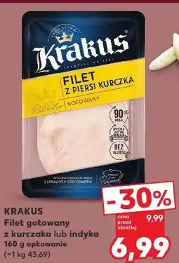 Kaufland KRAKUS Filet gotowany z kurczaka lub indyka 160 g opakowanie oferta