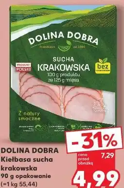 Kaufland DOLINA DOBRA Kiełbasa sucha krakowska 90 g opakowanie oferta