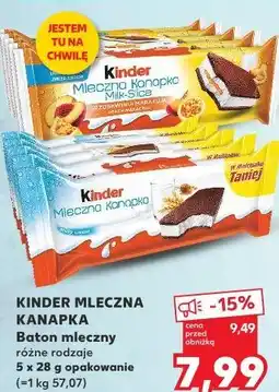 Kaufland Baton mleczny różne rodzaje 5 x 28 g opakowanie KINDER MLECZNA KANAPKA oferta