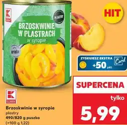 Kaufland Brzoskwinie w syropie plastry 490/820 g puszka oferta