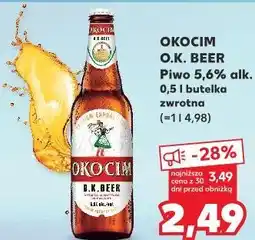 Kaufland OKOCIM O.K. BEER Piwo 5,6% alk. 0,5 l butelka zwrotna oferta