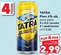 Kaufland TATRA Piwo 6% alk. jasne pełne 4 x 0,5 l puszka oferta