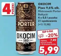 Kaufland OKOCIM Piwo 9,6% alk. Mistrzowski Porter Bałtycki 4 x 0,5 l puszka oferta
