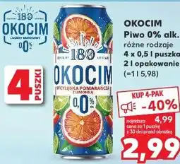 Kaufland OKOCIM Piwo 0% alk. różne rodzaje 4 x 0,5 l puszka oferta