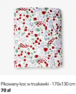 Flying Tiger Pikowany koc w truskawki - 170x130 cm oferta