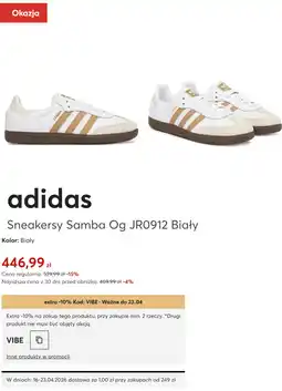 eobuwie Sneakersy Samba Og JR0912 Biały adidas oferta