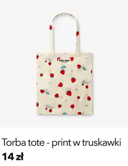 Flying Tiger Torba tote - print w truskawki oferta